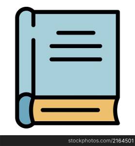 School new book icon. Outline school new book vector icon color flat isolated. School new book icon color outline vector