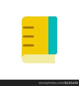 School notebook flat color ui icon. Spiral composition book. Note-taking during lecture. Classes. Simple filled element for mobile app. Colorful solid pictogram. Vector isolated RGB illustration. School notebook flat color ui icon