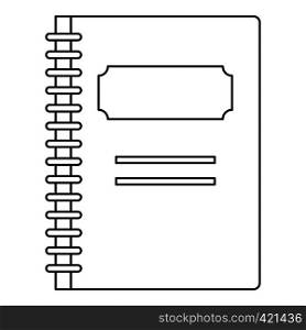 School notebook icon. Outline illustration of school notebook vector icon for web. School notebook icon, outline style