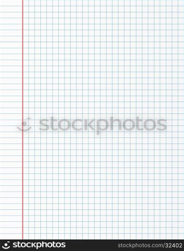 School notebook paper sheet. Exercise book page background. Squared notepad backdrop. School notebook paper sheet. Exercise book page background. Squared notepad backdrop. Vector illustration