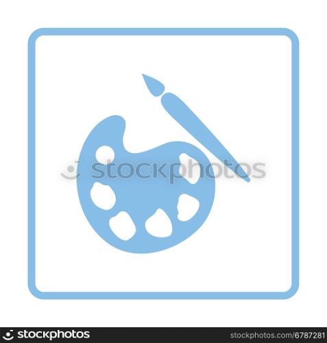 School palette with brush icon. Blue frame design. Vector illustration.