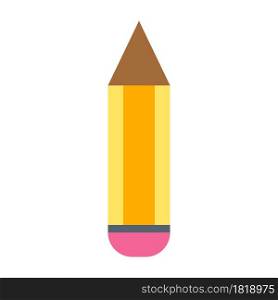 School pencil design vector illustration write tool art isolated white icon. Equipment pencil wooden blue color simple sign. Stationery supply wooden instrument drawing icon tool element work
