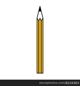 School pencil design vector illustration write tool art isolated white icon. Equipment pencil with eraser yellow color simple sign. Stationery supply wooden instrument drawing icon tool element work