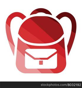 School rucksack icon. Flat color design. Vector illustration.