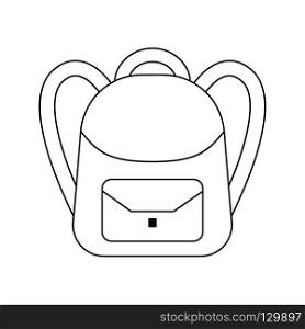 School rucksack  icon. Thin line design. Vector illustration.