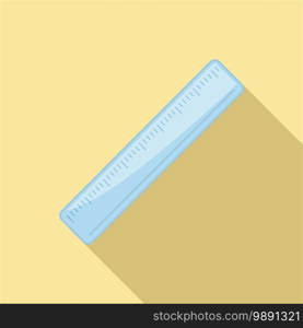 School ruler icon. Flat illustration of school ruler vector icon for web design. School ruler icon, flat style