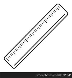 School ruler icon. Simple illustration of school ruler vector icon for web design isolated on white background. School ruler icon, simple style