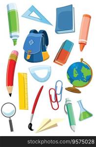 School supplies set vector image