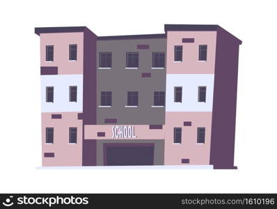 School, university or college building cartoon vector isolated illustration. School, university or college building cartoon