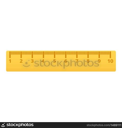 School wood ruler icon. Cartoon of school wood ruler vector icon for web design isolated on white background. School wood ruler icon, cartoon style