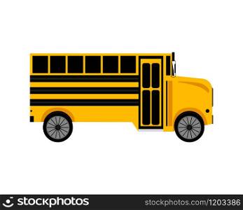 School yellow bus on white background vector illustration. School yellow bus on white background