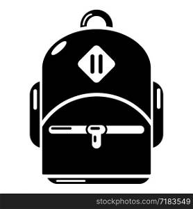 Schoolbag icon. Simple illustration of schoolbag vector icon for web. Schoolbag icon, simple black style