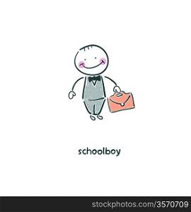 Schoolboy. Illustration.