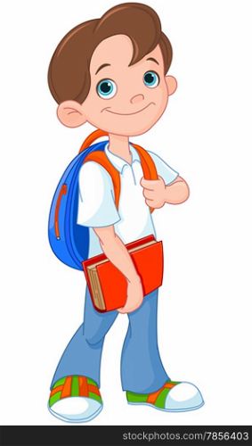 Schoolboy ready go to school