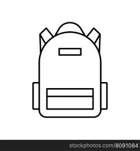 Schoolboy, students backpack. Travel bag. Tourist luggage. Vector line icon. Editable stroke. Doodle style. Schoolboy, students backpack. Travel bag. Tourist luggage. Vector line icon. Editable stroke. Doodle style.