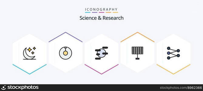 Science 25 FilledLine icon pack including . battery. . science