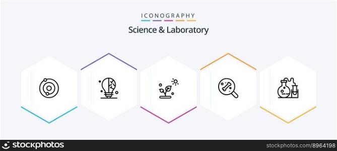 Science 25 Line icon pack including . lab. science. flask. science