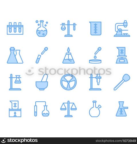 Science and laboratory equipment icon and symbol set