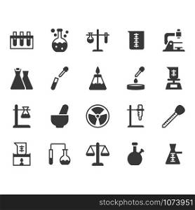 Science and laboratory equipment icon and symbol set