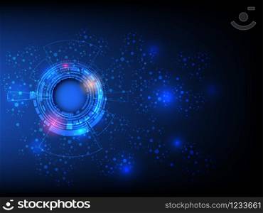 Science and technology Molecules Concept of neurons and nervous system on blue background, Vector illustration.