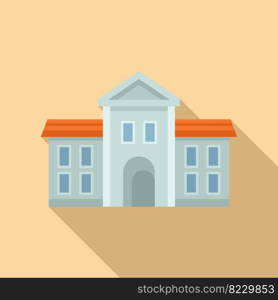 Science c&us icon flat vector. College education. School building. Science c&us icon flat vector. College education