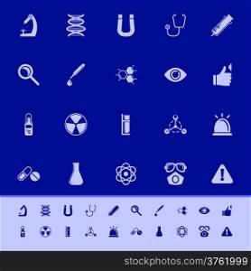 Science color icons on blue background, stock vector