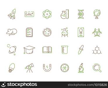 Science colored icon. Chemical experiment scientific lab biological innovation and practice laboratory equipment vector symbols. Illustration of laboratory experiment, equipment chemistry, test dna. Science colored icon. Chemical experiment scientific lab biological innovation and practice laboratory equipment vector symbols