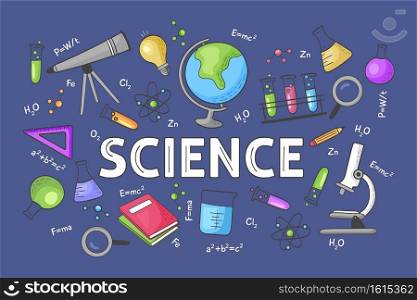 Science decorative icons set