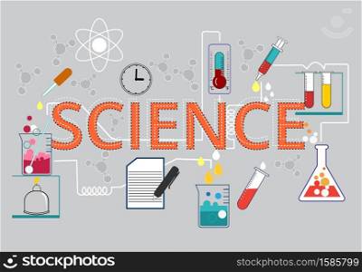 Science experiments Chemical experiments with a variety of scientific equipment are a demonstration of experimental procedures.and recording the results of scientific experiments,Text science