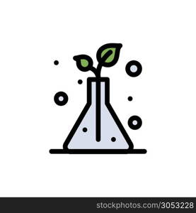 Science, Flask, Trees Flat Color Icon. Vector icon banner Template