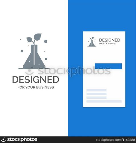 Science, Flask, Trees Grey Logo Design and Business Card Template
