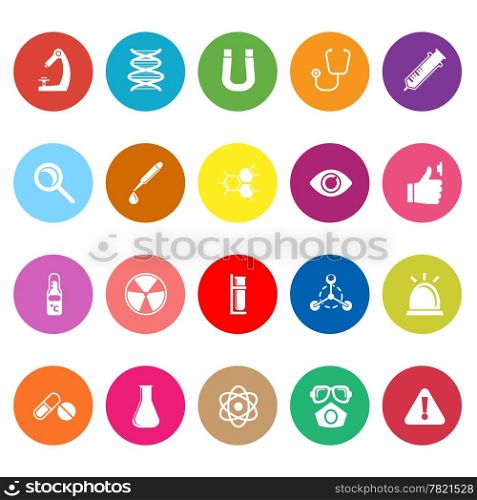 Science flat icons on white background, stock vector