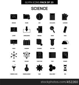 Science Glyph Vector Icon set