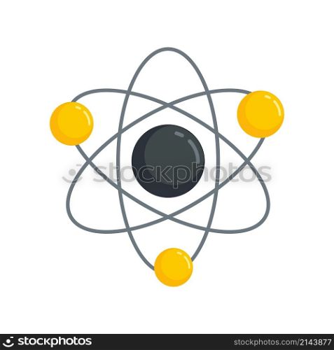 Science gravity icon. Flat illustration of science gravity vector icon isolated on white background. Science gravity icon flat isolated vector