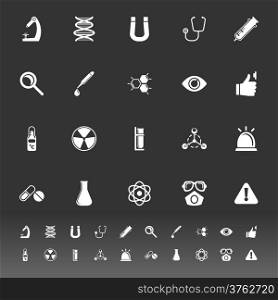 Science icons on gray background, stock vector