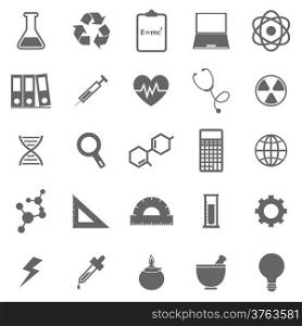 Science icons on white background, stock vector
