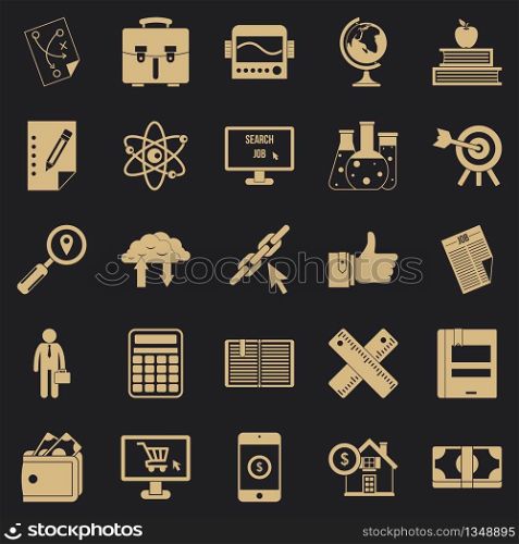 Science icons set. Simple set of 25 science icons for web for any design. Science icons set, simple style