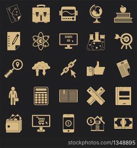 Science icons set. Simple set of 25 science icons for web for any design. Science icons set, simple style
