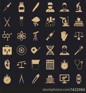 Science icons set. Simple style of 36 science vector icons for web for any design. Science icons set, simple style