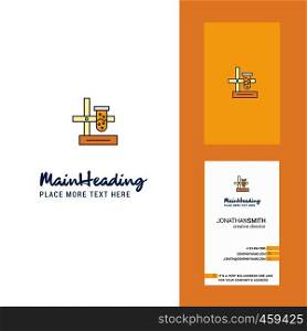 Science lab Creative Logo and business card. vertical Design Vector