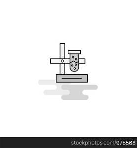 Science lab Web Icon. Flat Line Filled Gray Icon Vector