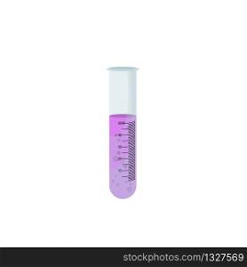 Science laboratory tube with test substance. vector illustration