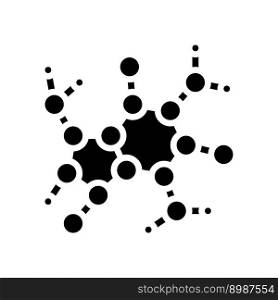 science molecular structure glyph icon vector. science molecular structure sign. isolated symbol illustration. science molecular structure glyph icon vector illustration