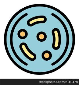 Science petri dish icon. Outline science petri dish vector icon color flat isolated. Science petri dish icon color outline vector