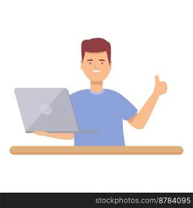 Science programming icon cartoon vector. Laptop project. Smart study. Science programming icon cartoon vector. Laptop project