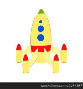 science rocket toy cartoon. future yellow, ship travel, technology speed science rocket toy sign. isolated symbol vector illustration. science rocket toy cartoon vector illustration