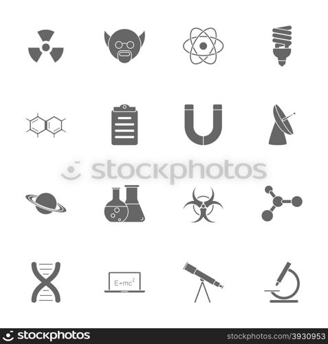 Science silhouette icons set. Science silhouette icons set vector graphic illustration