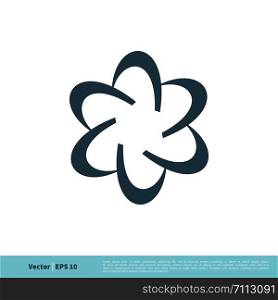 Science Star Swoosh / Ornamental Flower Icon Vector Logo Template Illustration Design. Vector EPS 10.