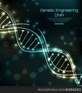 Science Template, Wallpaper or Background with a DNA Molecules. Science Template, Wallpaper or Background with a DNA Molecules - Illustration Vector