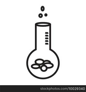 Science test tube vector icon. Symbols on white background
